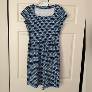 J. McLaughlin emma dress Catalina blue printed dress size small nautical waves